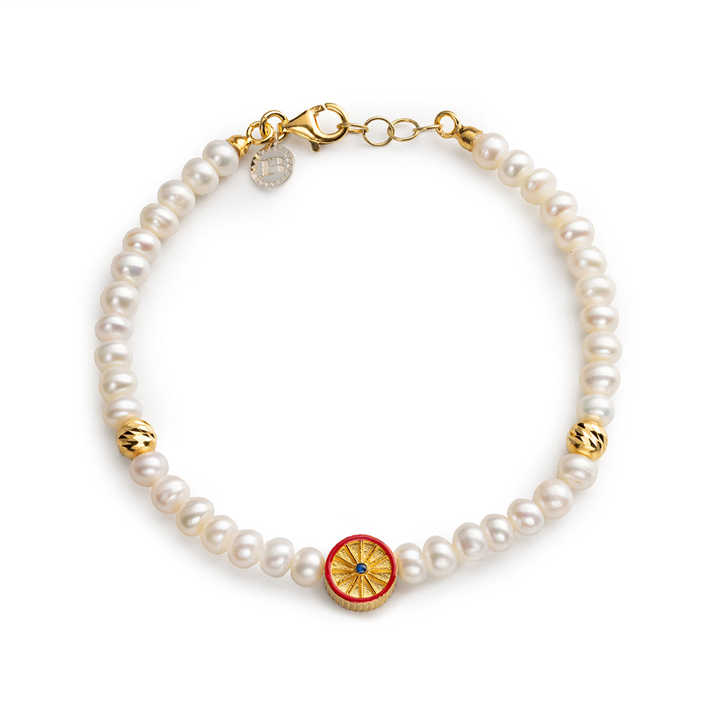 Mini Wheel Pearl Bracelet