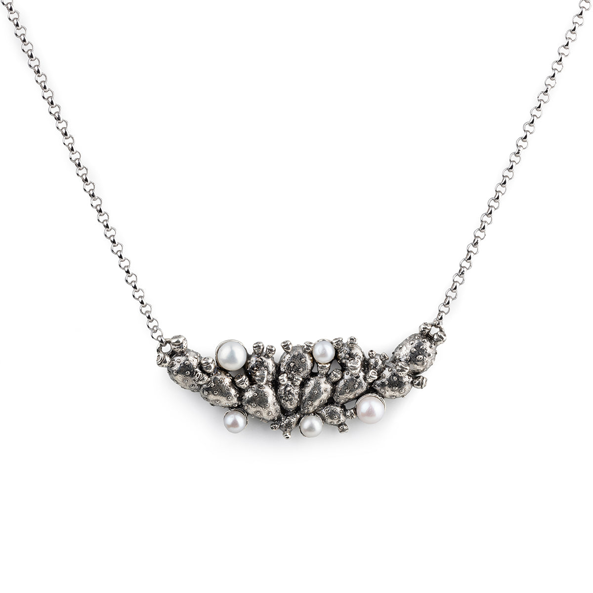 Mini Collier Feigenblatt Perle Nude