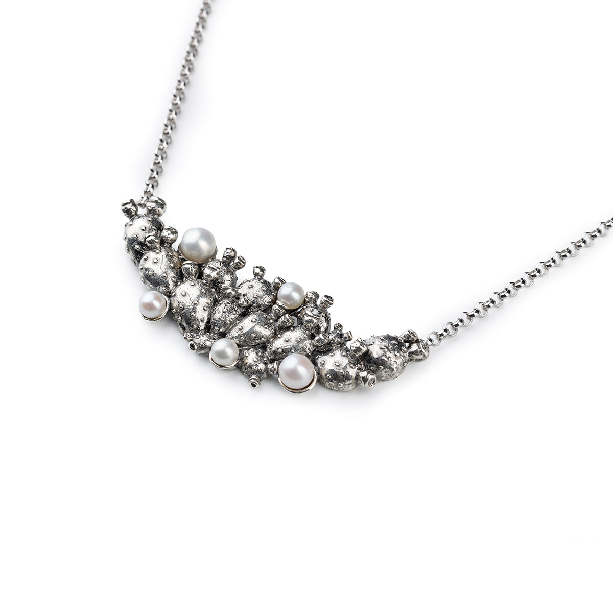 Mini Collier Feigenblatt Perle Nude
