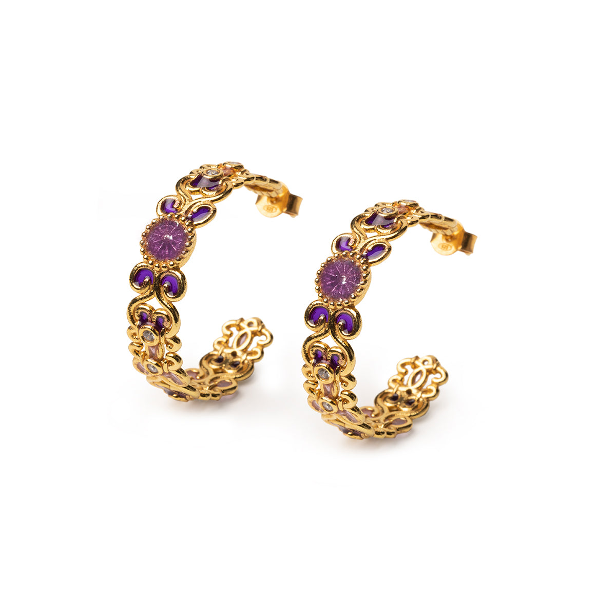 Small Purple Rosette Studs