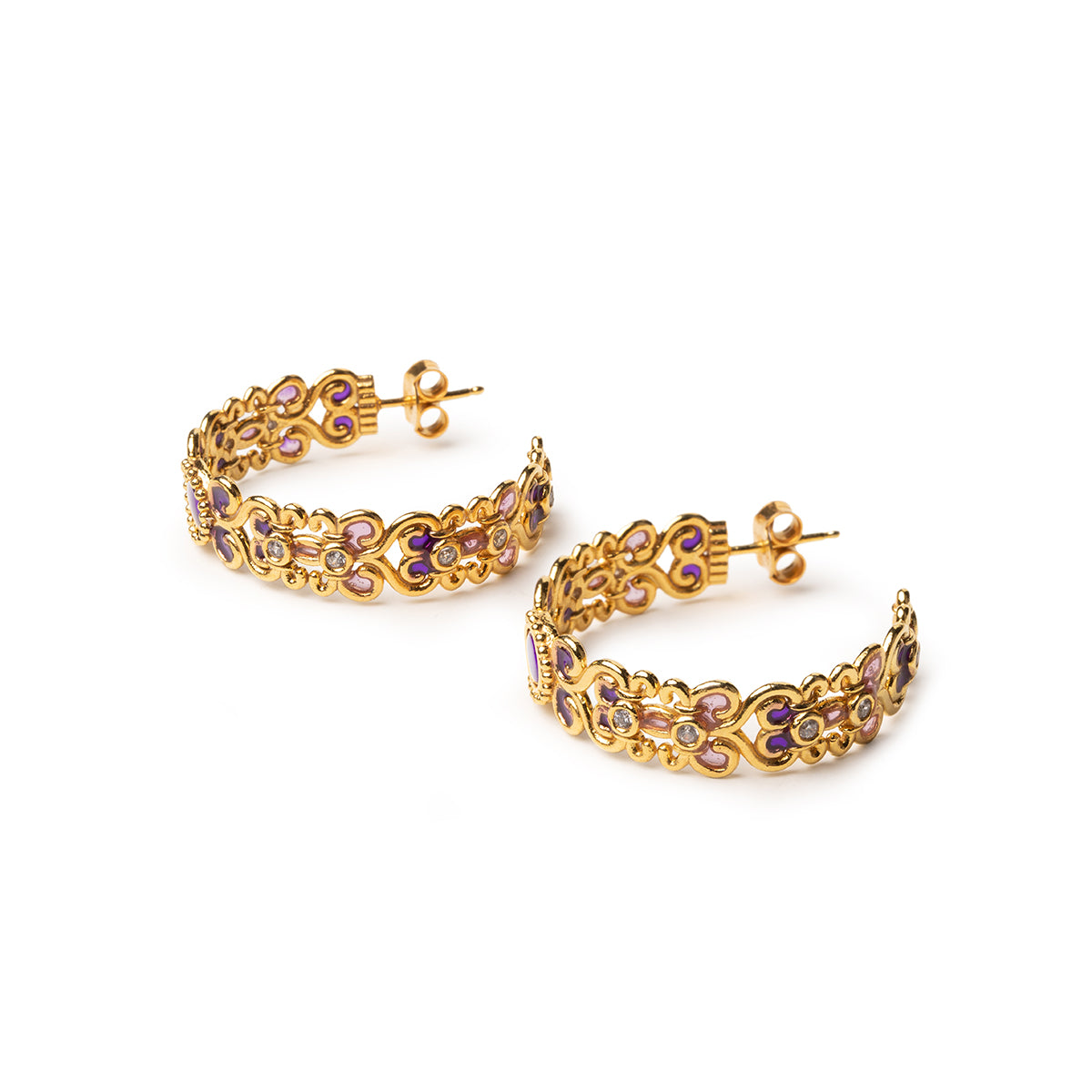 Small Purple Rosette Studs