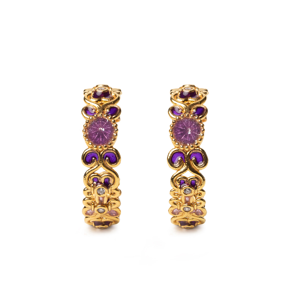 Small Purple Rosette Studs