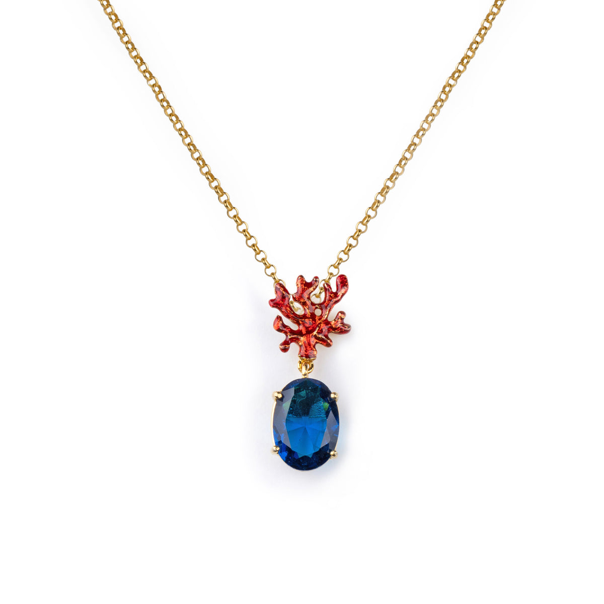 Collana Corallo Gemma - elegante gioiello realizzato artigianalmente da Isola Bella Gioielli