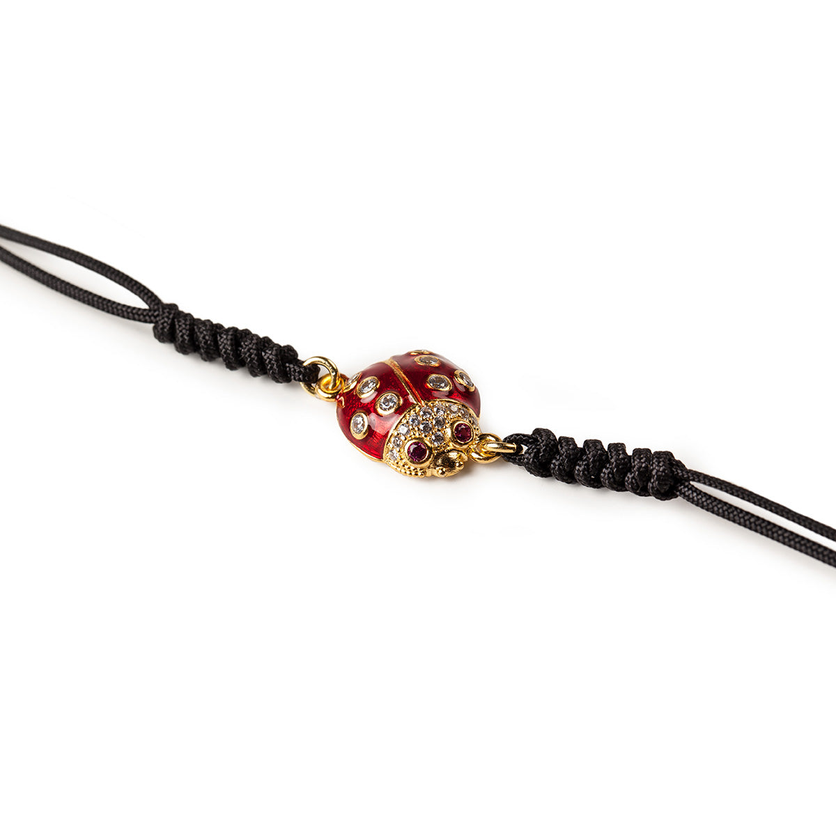 Marienkäfer-Armband Lavasteine