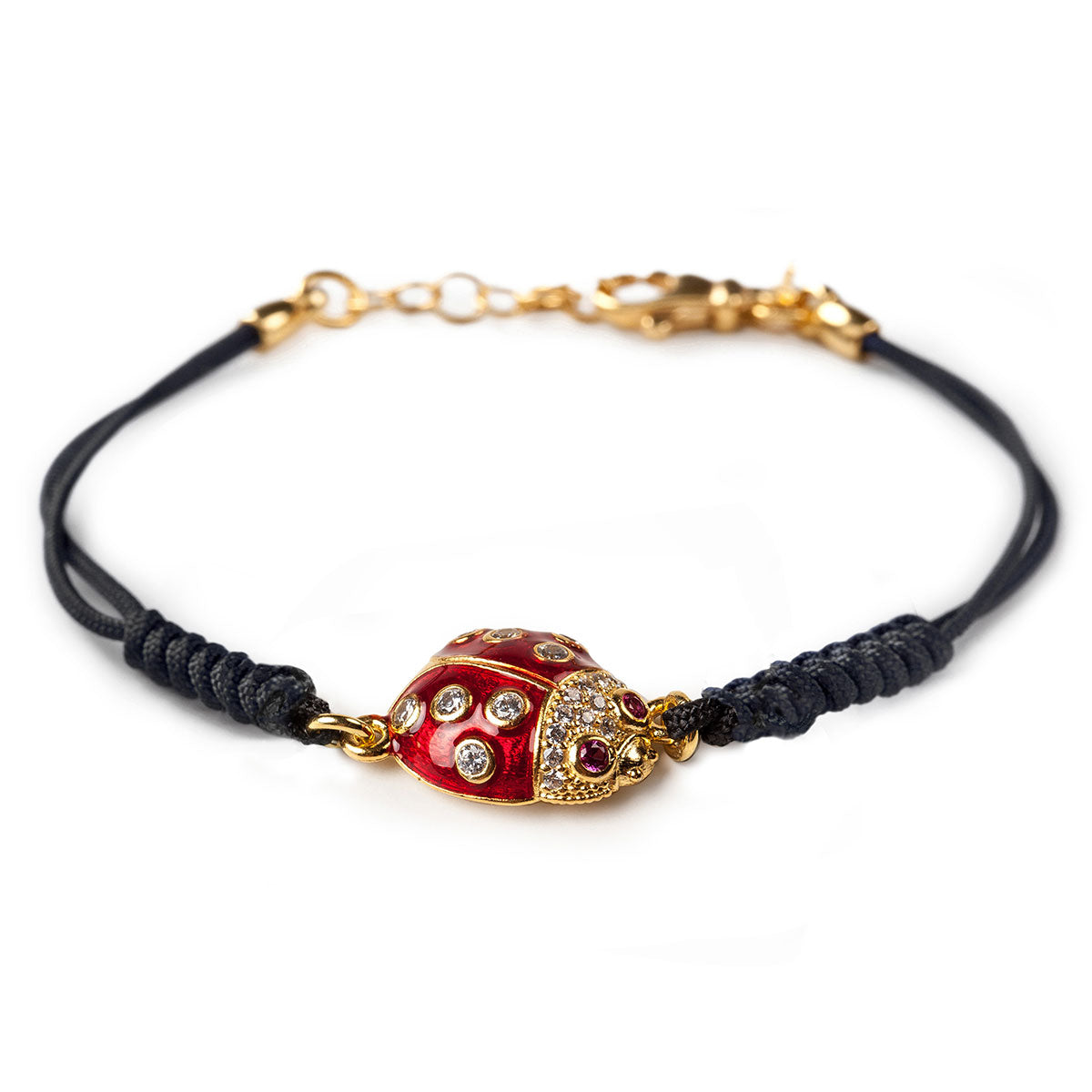 Marienkäfer-Armband Lavasteine