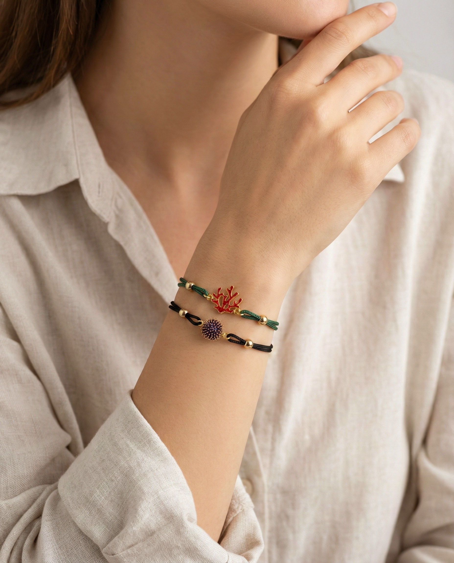 Bracciale Cordino Corallo