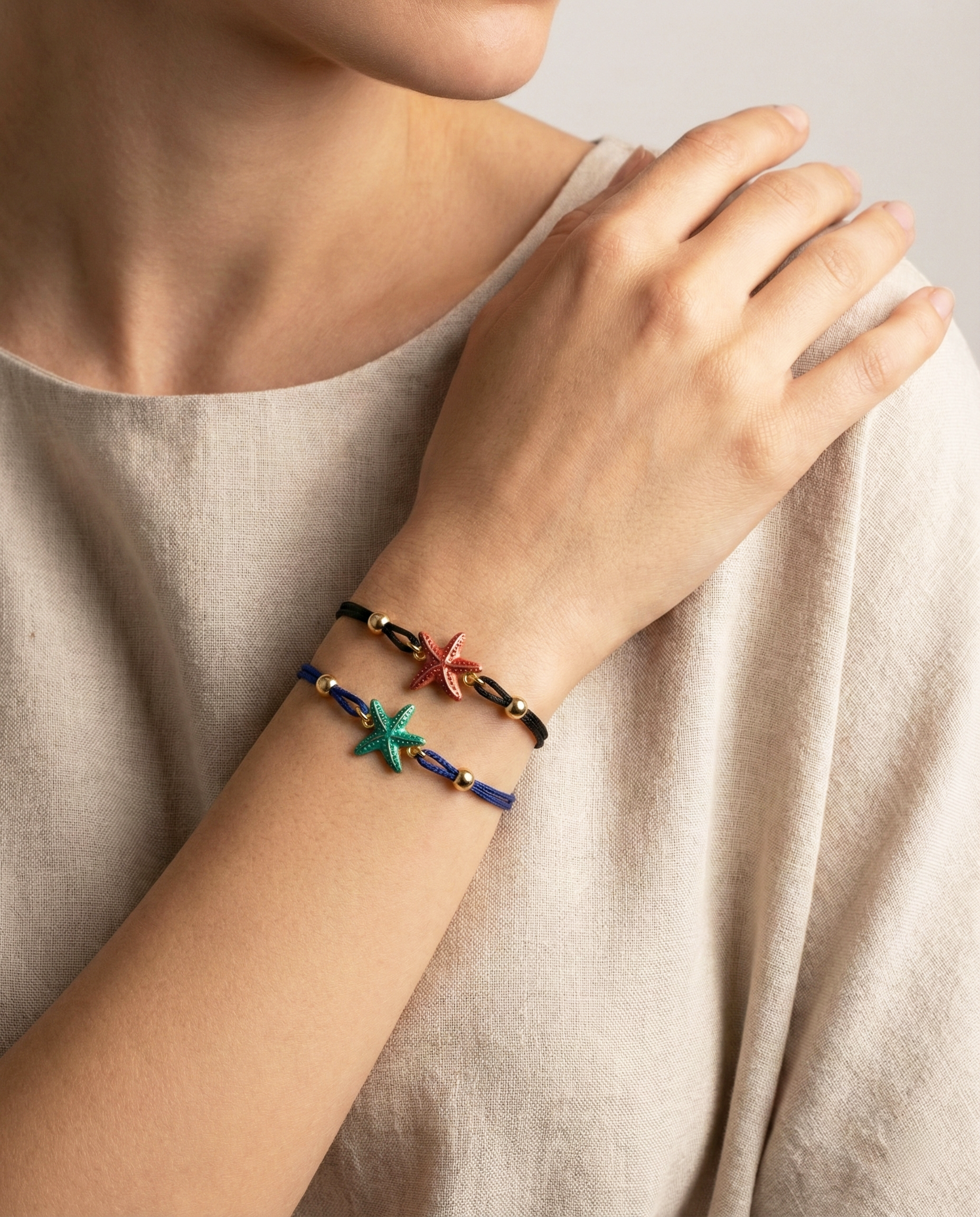 Bracciale Cordino Stella Marina Rossa