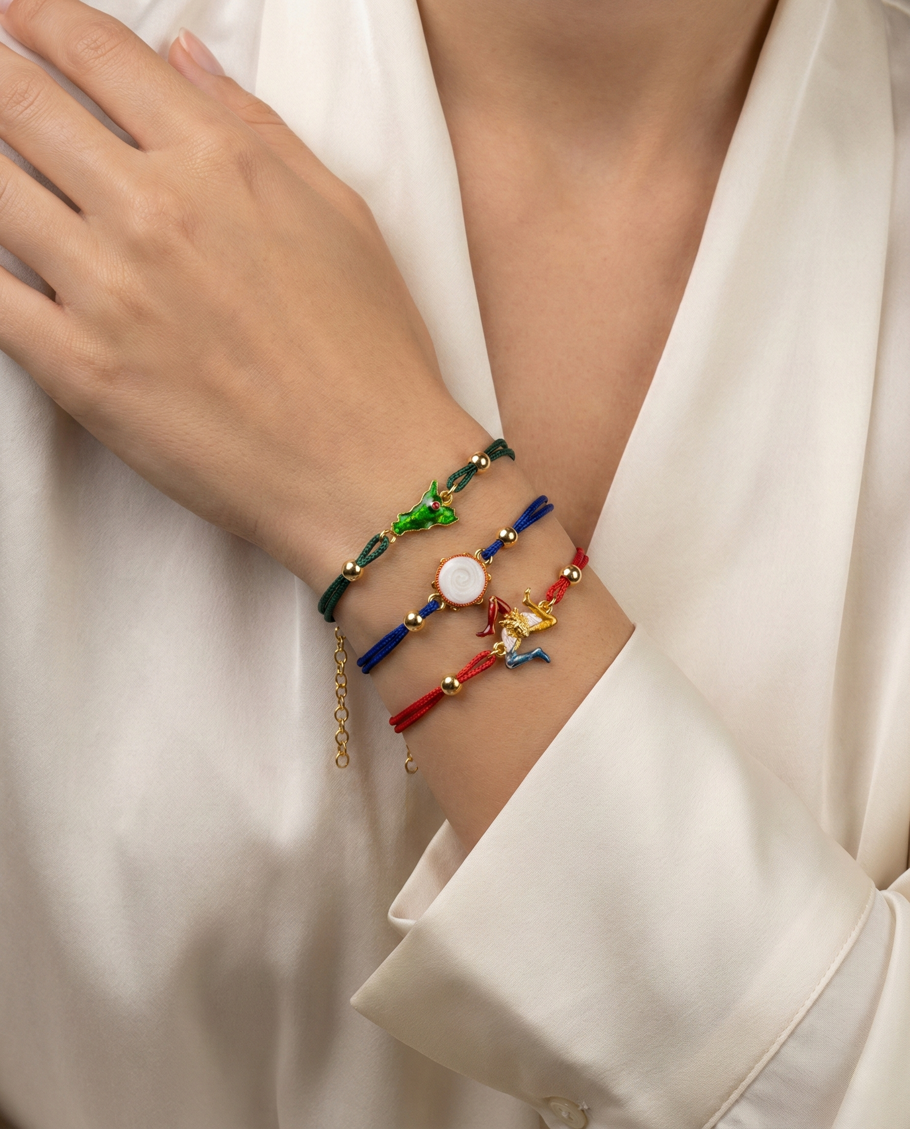 Bracciale Cordino Trinacria