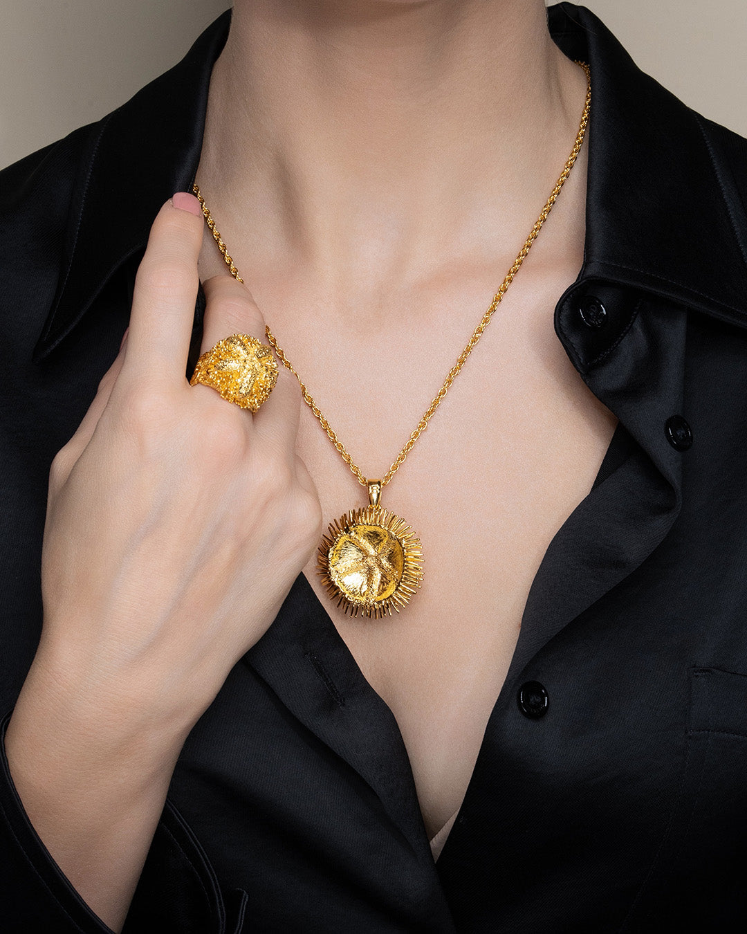 Anello riccio di mare Gold di Isola Bella Gioielli