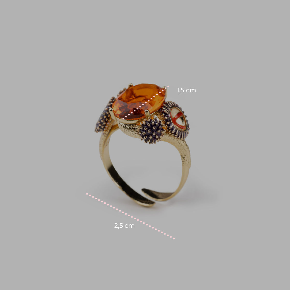 Igel-Ring mit Edelstein