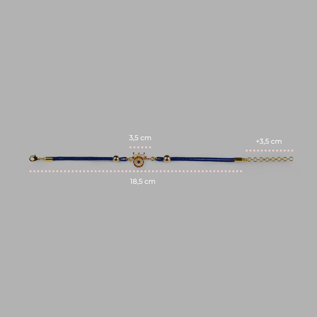 Kordelarmband mit Karrenanhänger