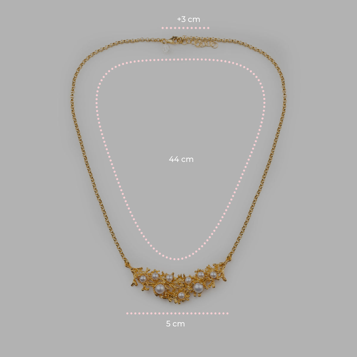 Mini-Halskette Äste aus Perlen Gold