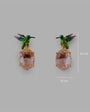 Orecchini Colibrì Gemma placcati in oro con gemme di cristallo rosa