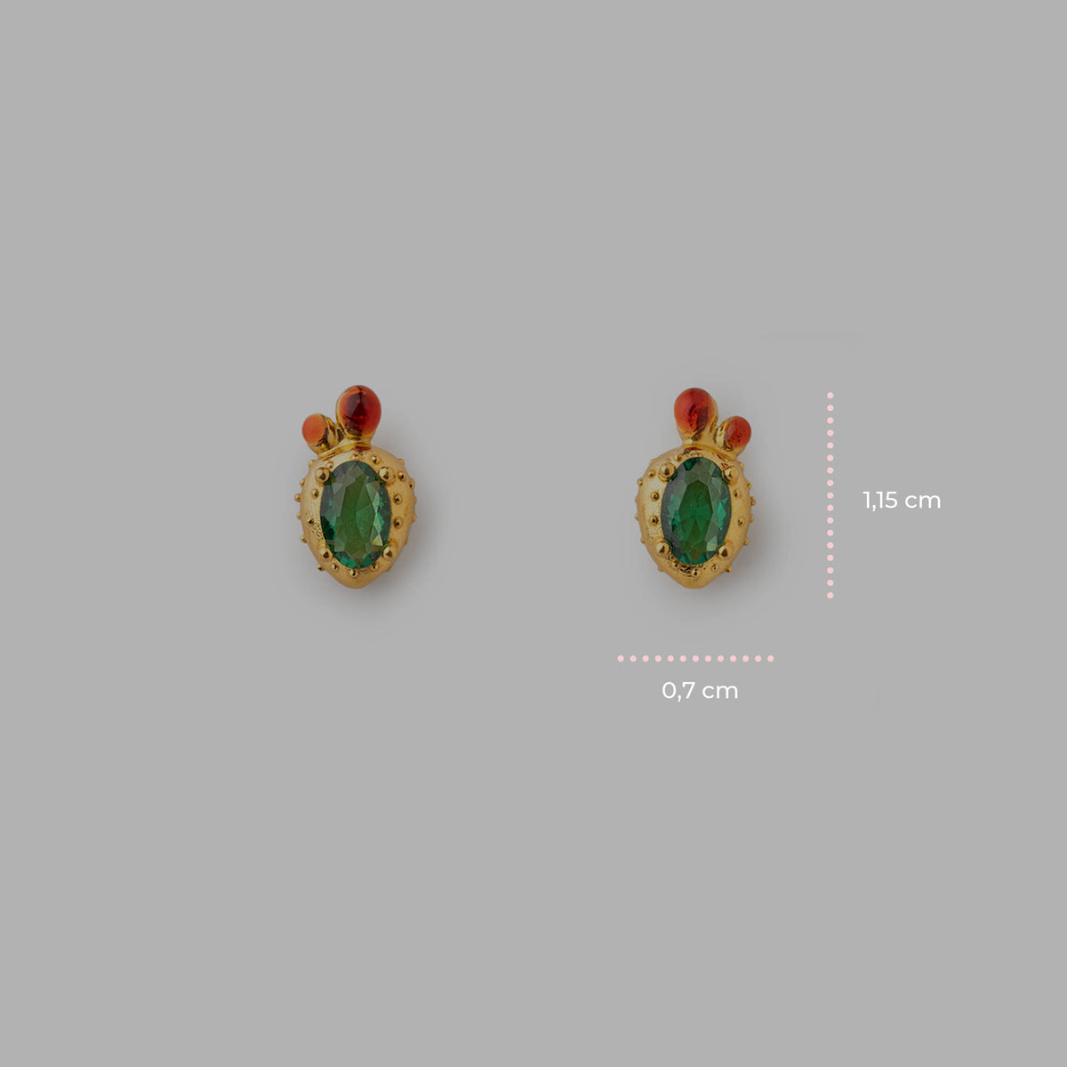 Ohrringe Mini-Feigenblatt-Edelstein