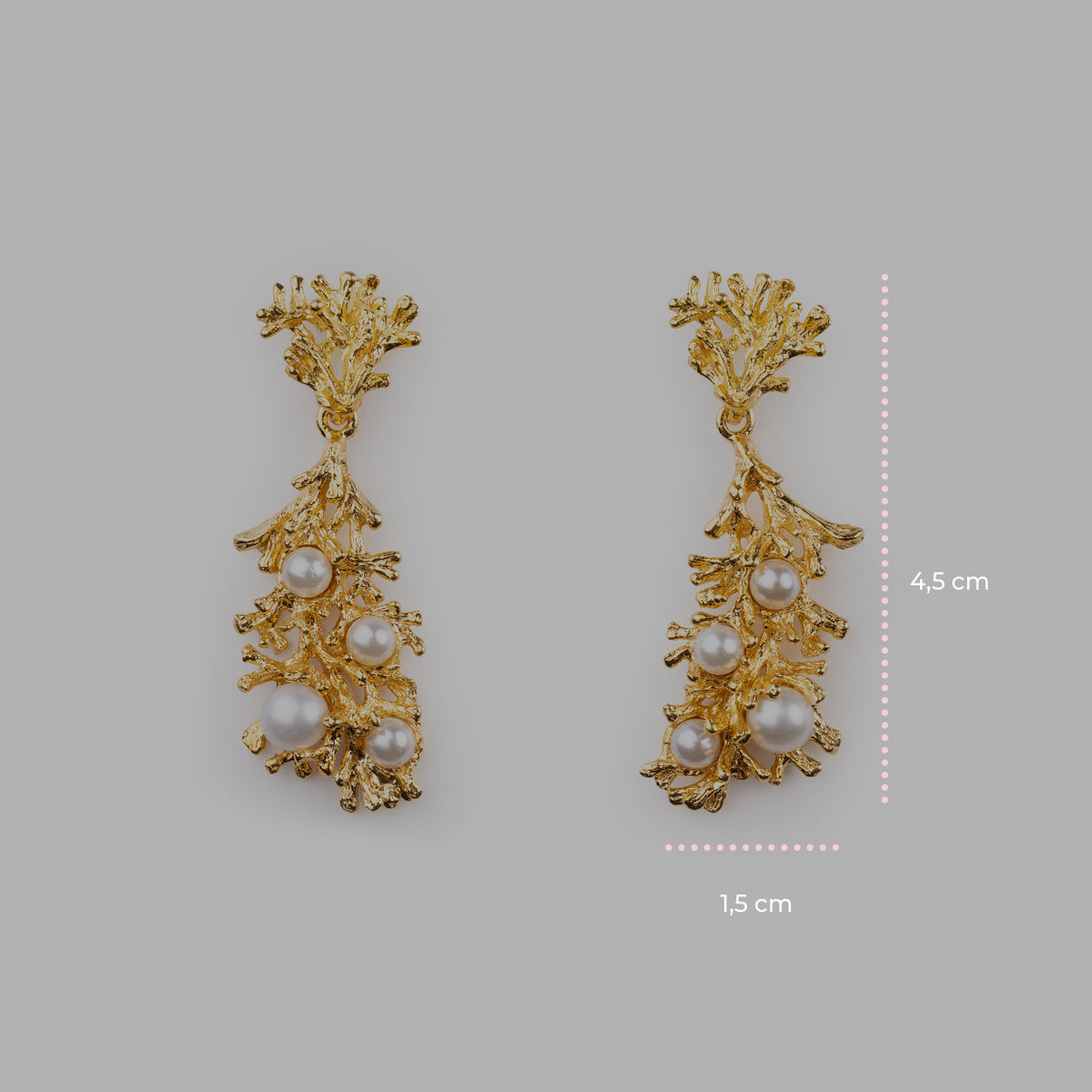 Gold Pearl Branch Earrings